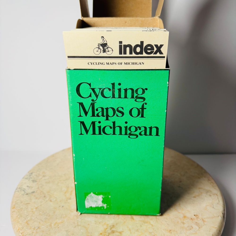 VINTAGE Boxed Set 48 CYCLING MAPS Of MICHIGAN 1979 Missing‎ 1